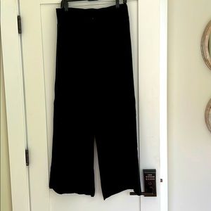 Krisa black linen wide leg pant